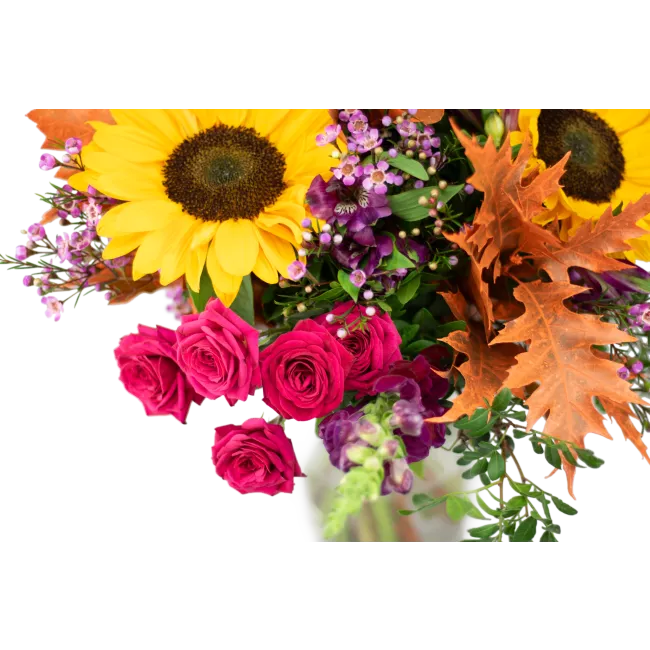 Autumn bouquet with sunflowers